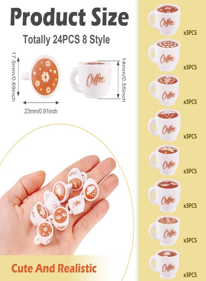 Craftdady 24pcs Mini Coffee Cup Resin Dollhouse Miniature Drink Food Coffee Mug Lovely Tableware Coffees Hang Ornament for Home Decorations Doll Kitchen Play Accessories Jewelry Making - Image 4